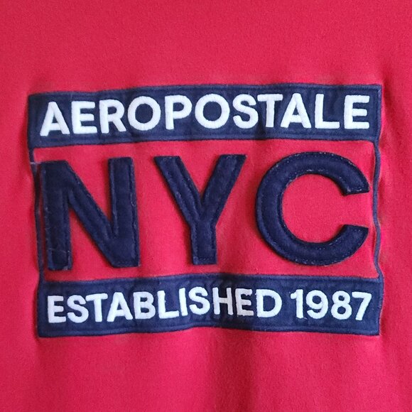 Aeropostale Red Men's Script New York Graphic T-Shirt Size Large - Picture 3 of 7